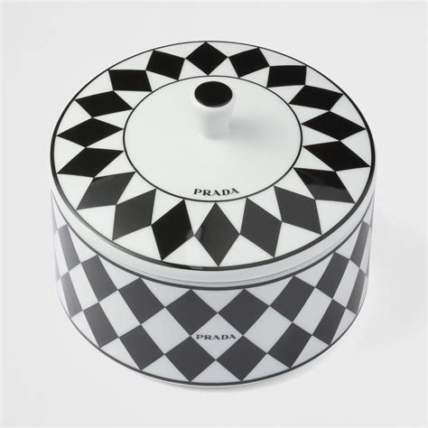 prada checker board|White/black Porcelain box .